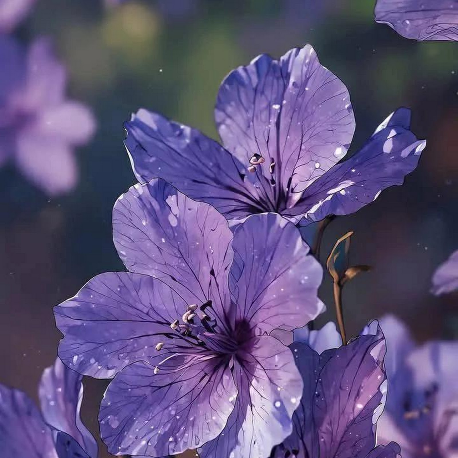 Download Vibrant Purple Flowers In Bloom iPhone