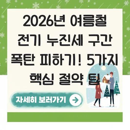 여름철 전기 누진세 구간 폭탄 피하기
