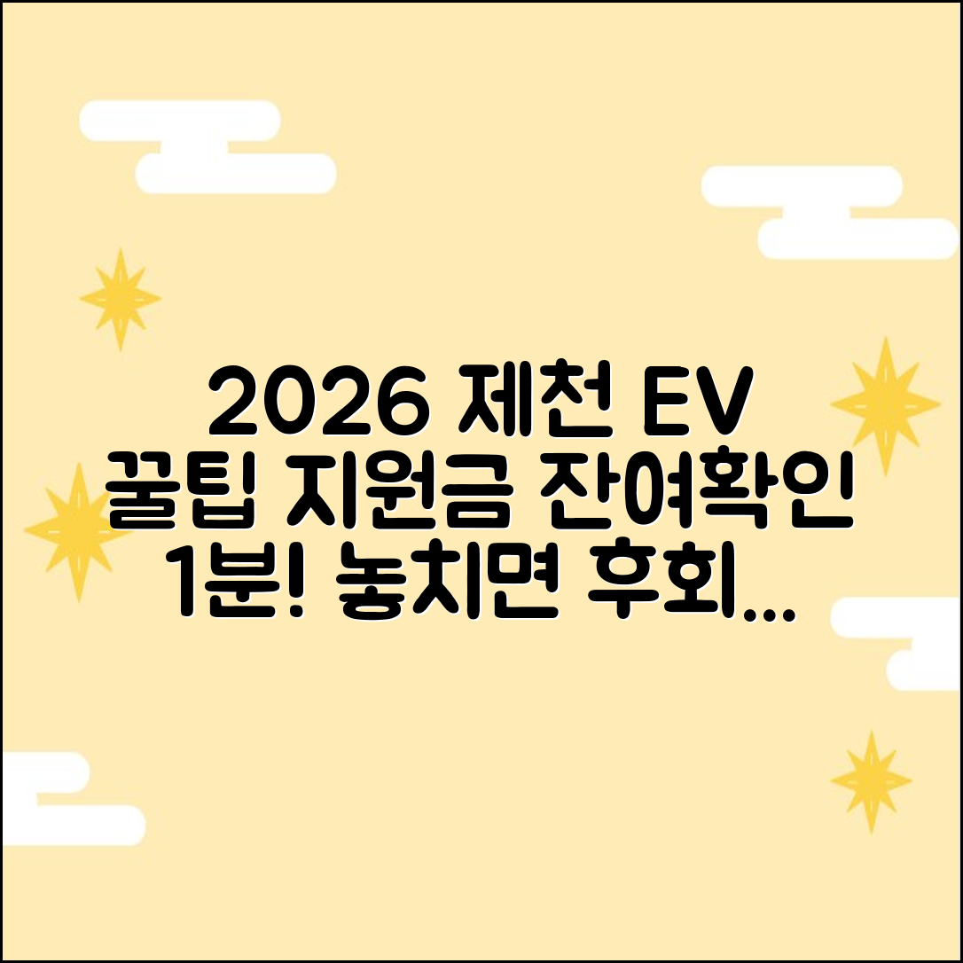 2026 제천 전기차 지원금 잔여, 1분 확인!