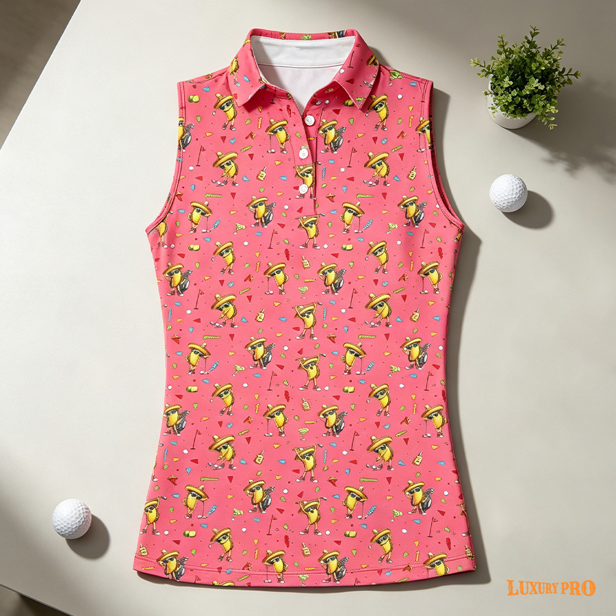 AOP PHT Women's Sleeveless Polo Shirt - 180G Bird's Eye Mesh
