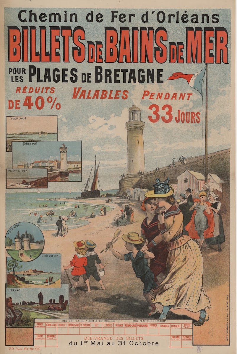 Chemin de fer dOrléans Billets de Bains de Mer pour les plages de Bretagne Port