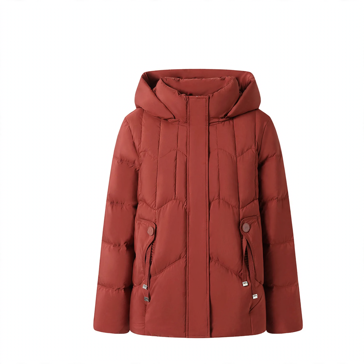 Short ladies' down jacket with goose down