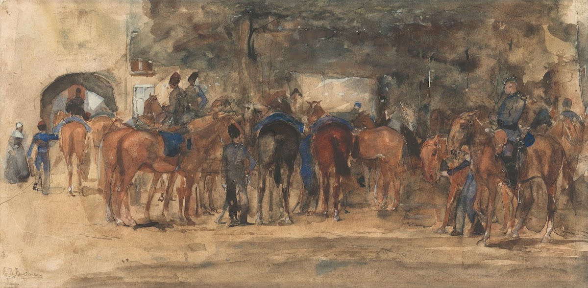Rustende cavalerie op een plein 1880   1919