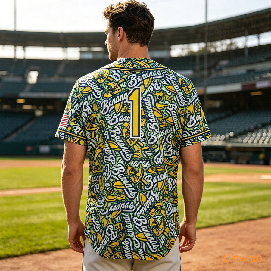 Adult Baseball Cardigan with Printed Binding Strips