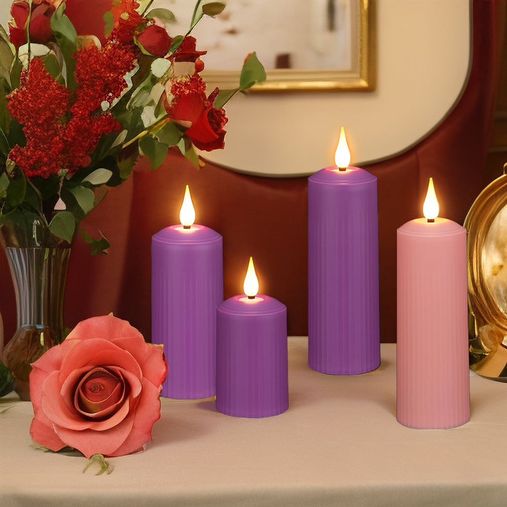 LED Pillar Candles with Remote Control and Timer