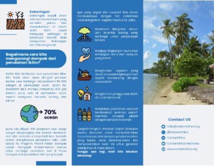 Educational pamphlets were given to the farmers.  Climate crisis education, coastal communities, blue carbon ecosystems, green house gas, green house effect. CarbonEthics Indonesia