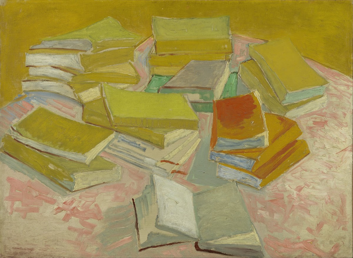 Piles of French novels 1887