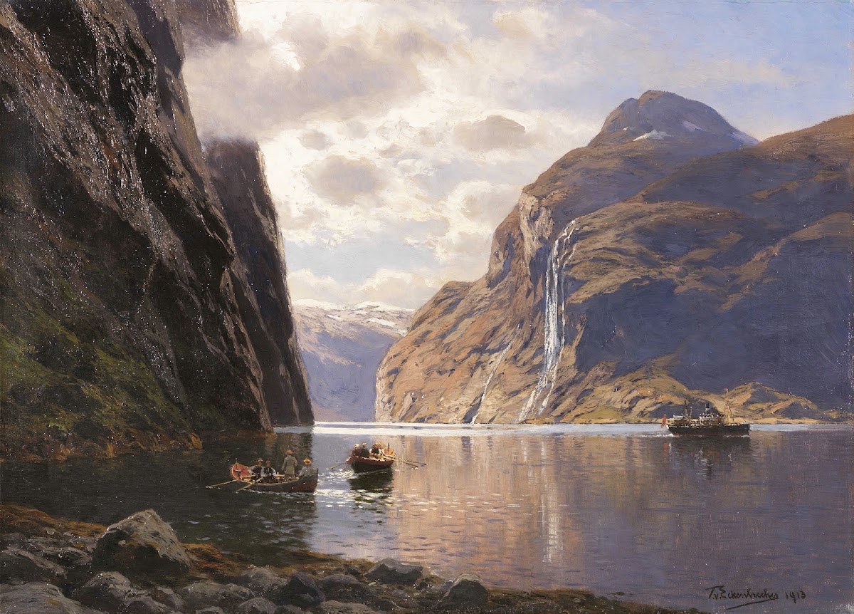 Die sieben Schwestern am Geirangerfjord 1913