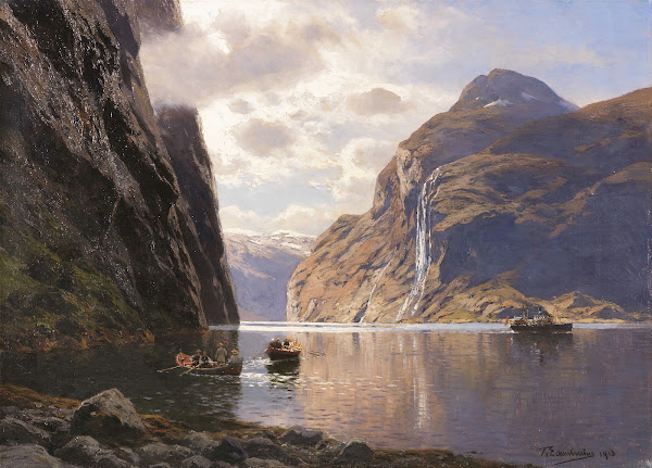 Die sieben Schwestern am Geirangerfjord 1913