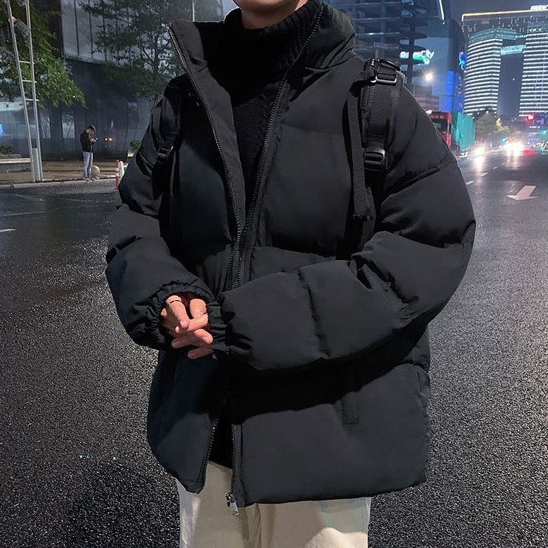 Insulated men's winter jacket with stand-up collar