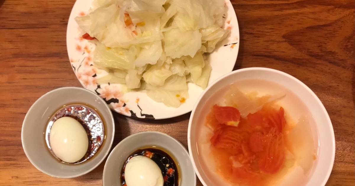 Bắp cải / bắp sú luộc chấm trứng