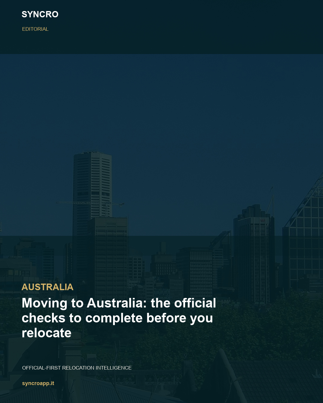 Moving to Australia: the official checks to complete before you relocate