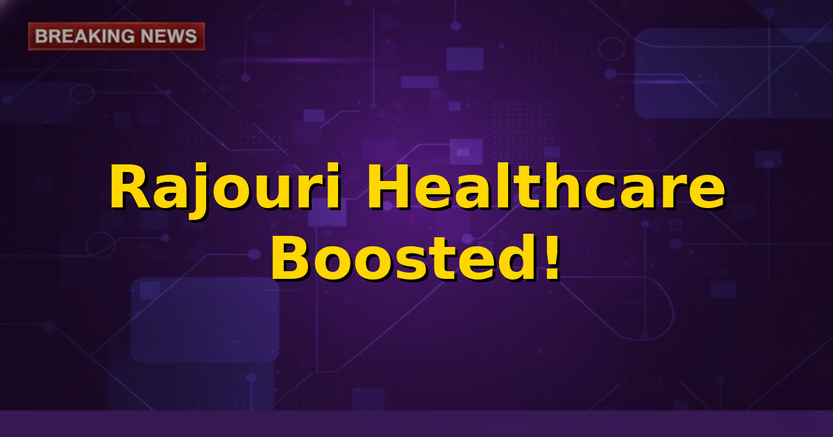 A modern hospital building with medical staff, symbolizing advanced healthcare infrastructure at GMC Rajouri.