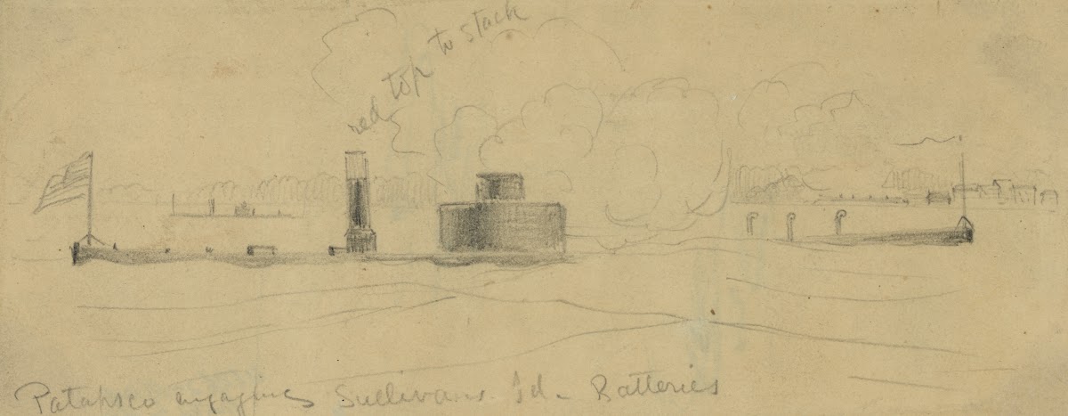 Patapsco engaging Sullivans Id Batteries 1863