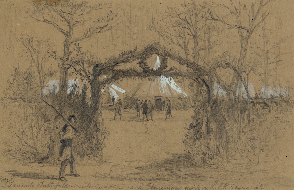 Maj General Butterfields winter Quartersnear Stonemans swich on the RR to Aquia