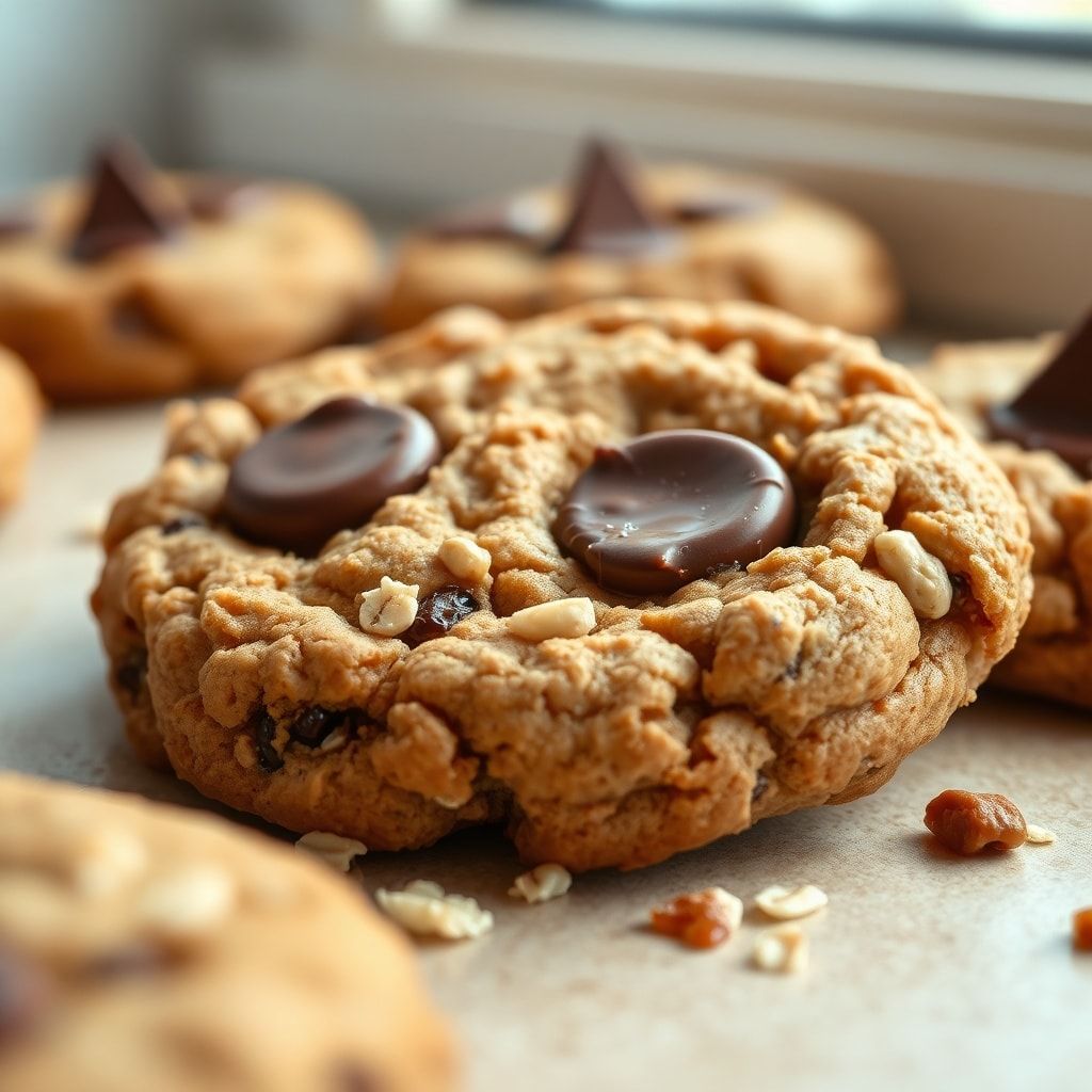 Easy Peanut Butter Banana Cookies with Oats and Chocolate (One-Bowl, 30-Minute Treat) finished