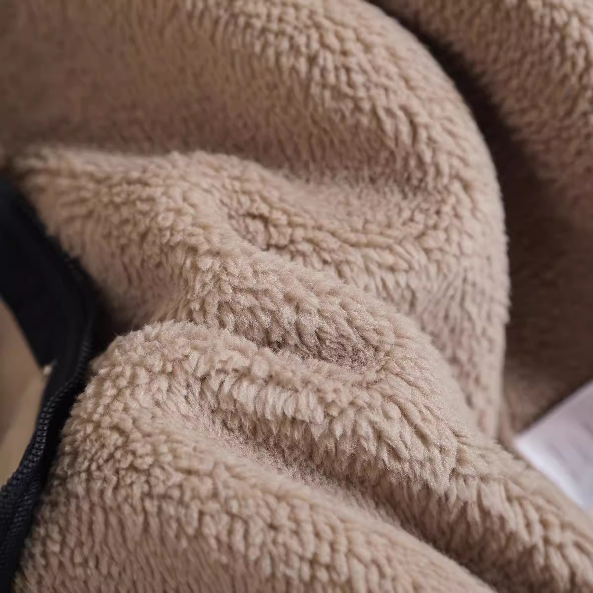 Unisex Teddy fleece jacket with stand-up collar