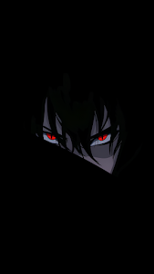 Anime Red Glowing Eyes Dark Minimalist AMOLED Illustration