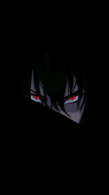 Anime Red Glowing Eyes Dark Minimalist AMOLED Illustration - Free mobile Wallpaper