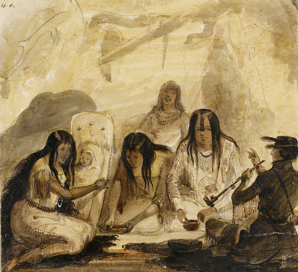 Indian Hospitality Conversing With Signs circa 1837