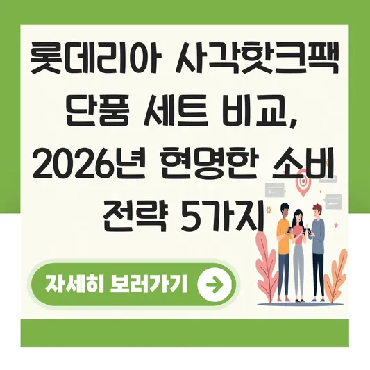롯데리아 사각핫크팩 단품 세트 비교