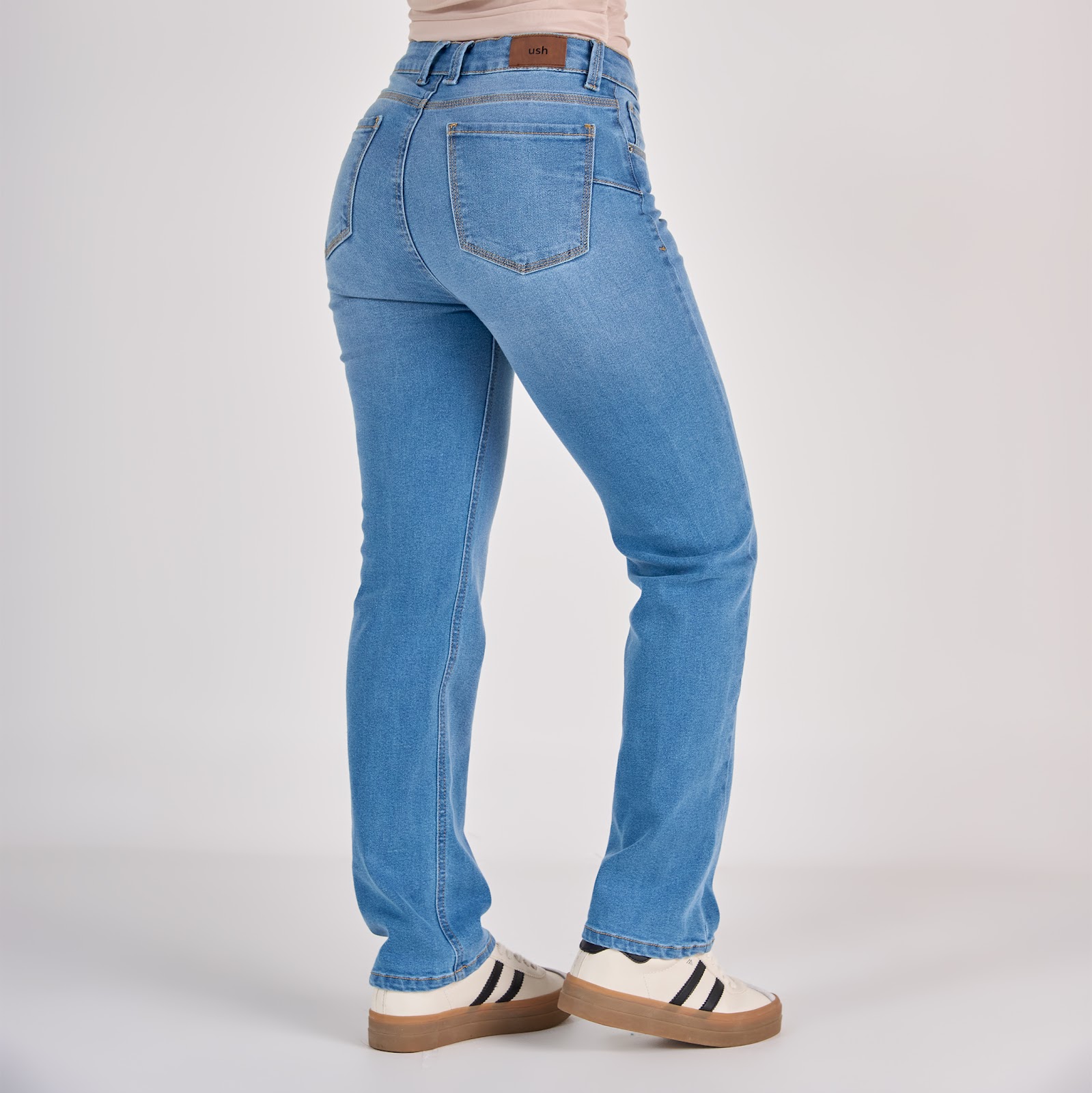Jean dama tiro medio licrado, color Ivory - Vista 4