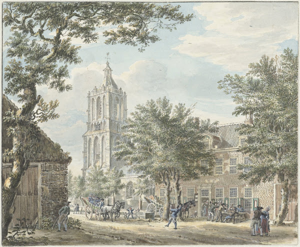 Vrolijke partij in het dorp Houten 1713   1780