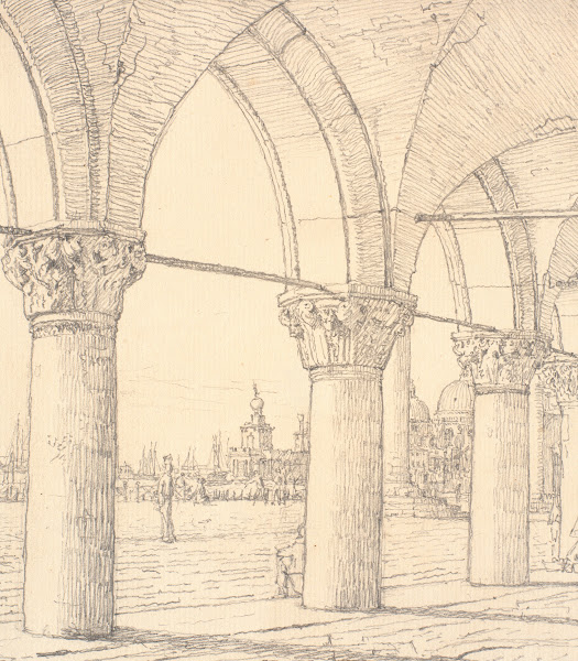 Parti af kolonaden under Dogepaladset i Venedig 1838