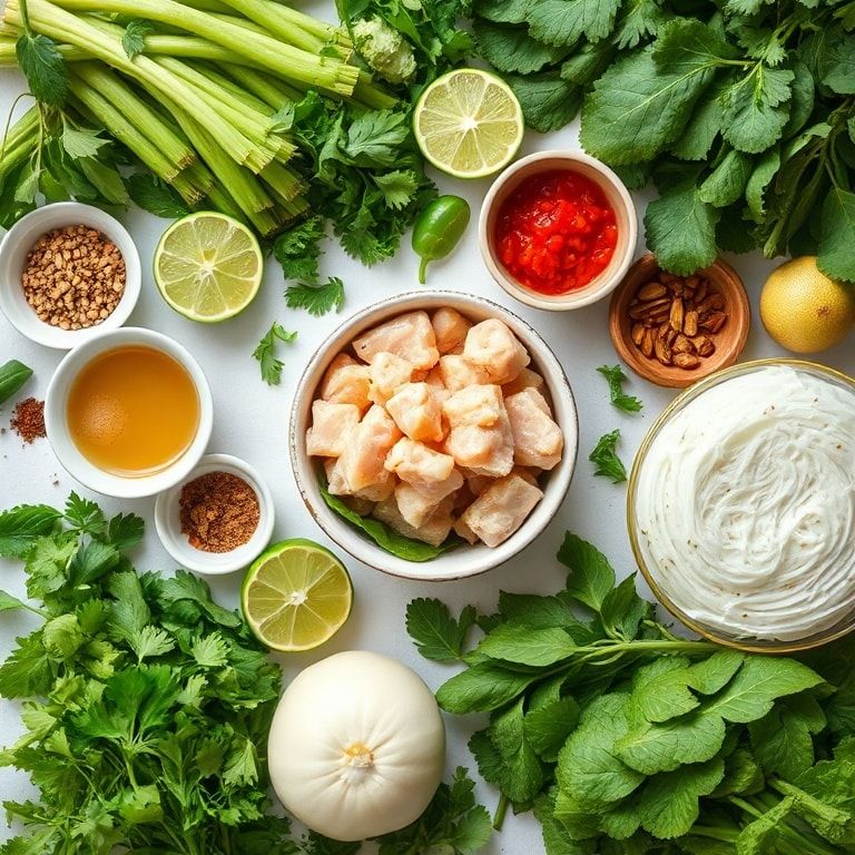 Ingredients for Refreshing Green Papaya Salad with Tangy Lime Dressing – Quick & Refreshing Crunchy Side