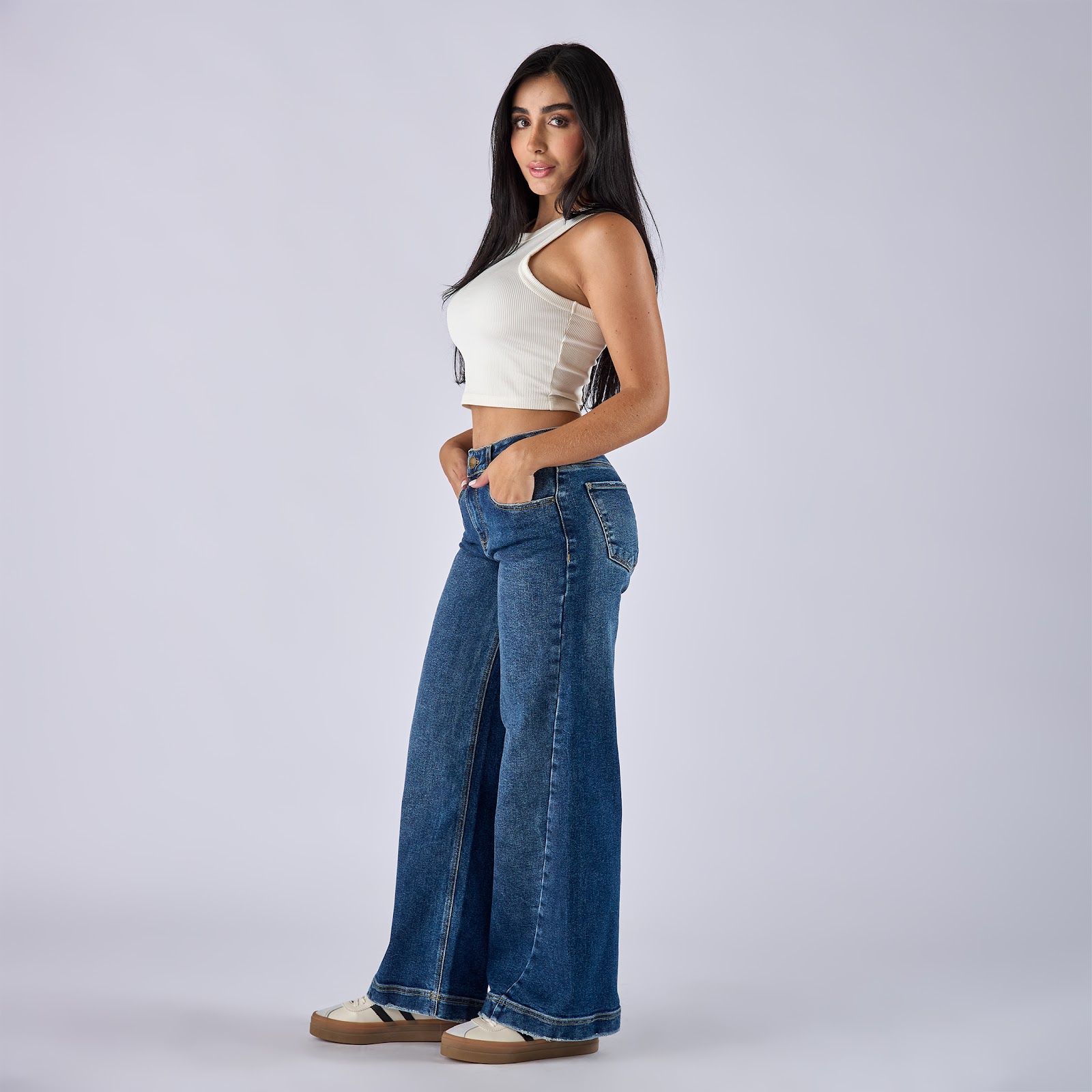 Jean wide leg tiro medio - Vista 2
