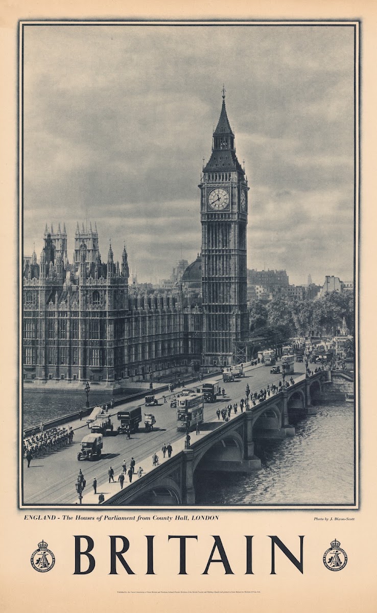 England  The Houses Of Parliament From County Hall London 1950