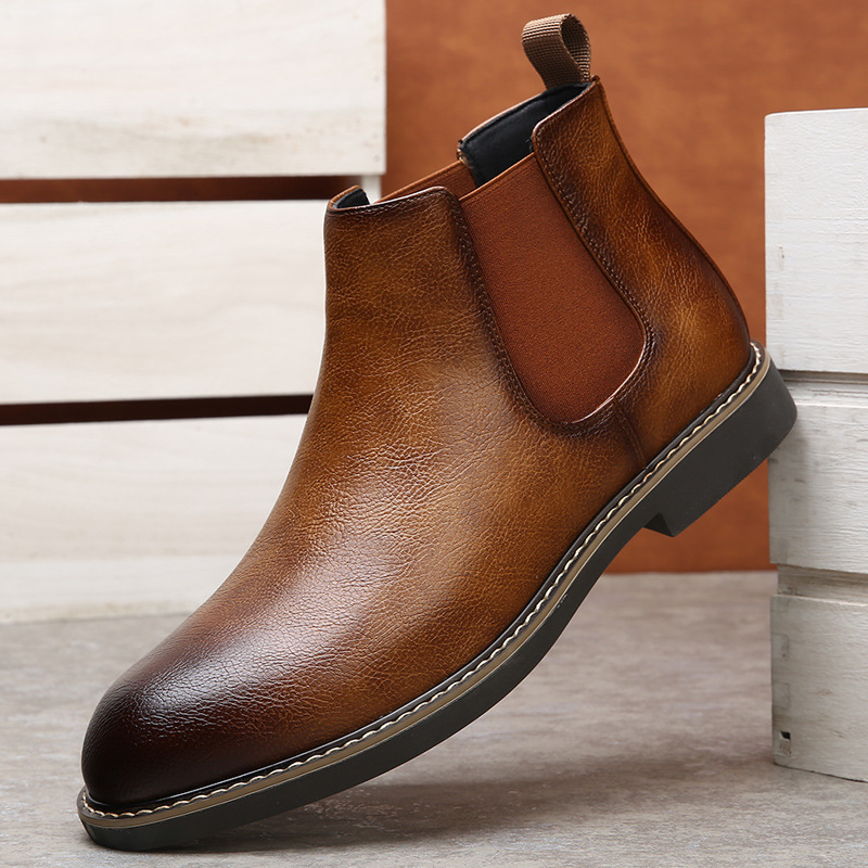 Men's Chelsea boots, vintage style, slip-resistant