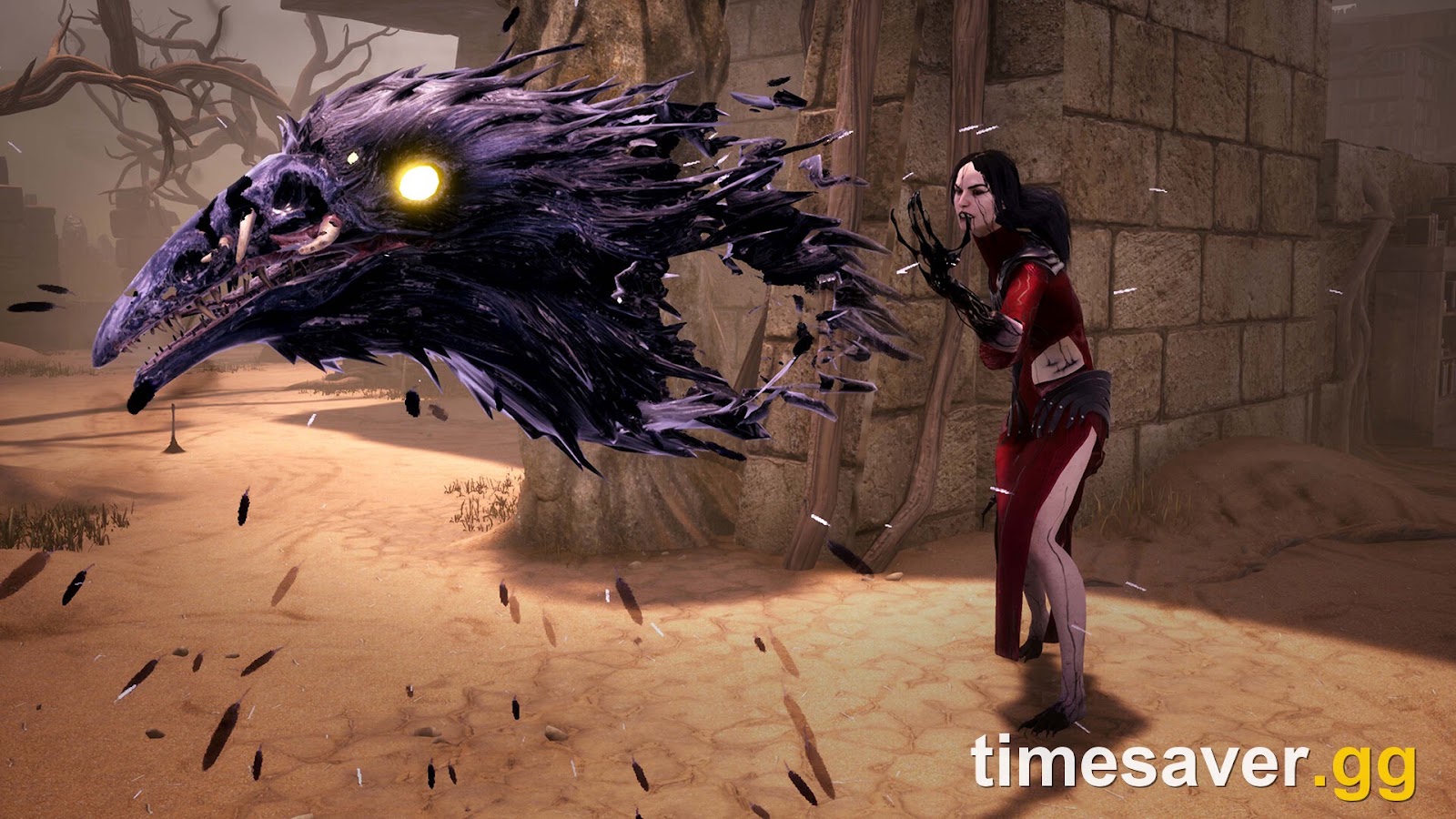 Official Dead by Daylight store screenshot of The Artist beside a towering spectral Dire Crow