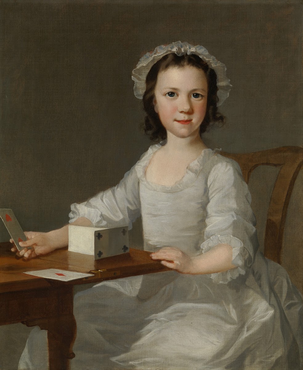 Girl Building a House of Cards mid 18th century