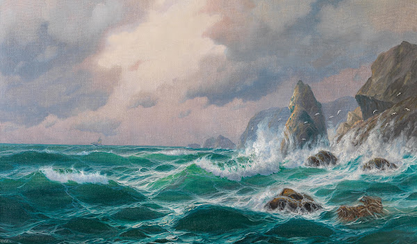 Stormy Sea before a Rocky Coast