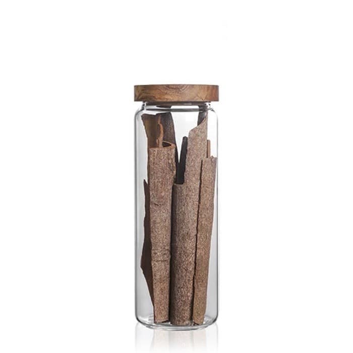 Frasco de vidrio Kennedy Home Collection™ de 1.2 L con tapa de bambú