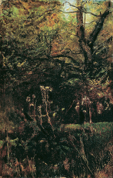 Waldlichtung mit Disteln 1885
