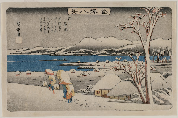 Evening Snow at Uchikawa from the series Eight Views of Kanazawa 1835 36