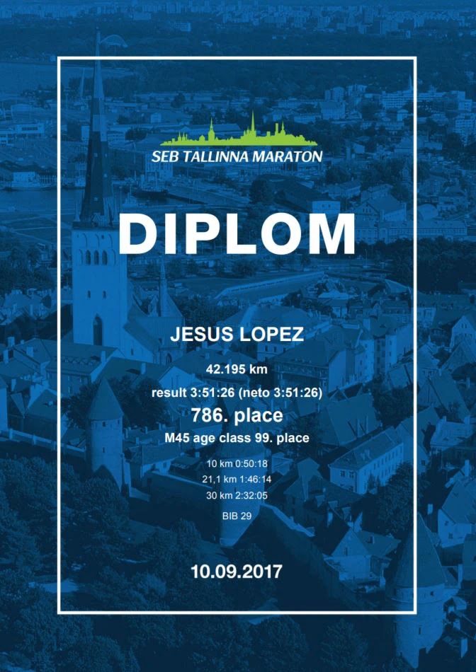 Diploma de TALLIN MARATHON