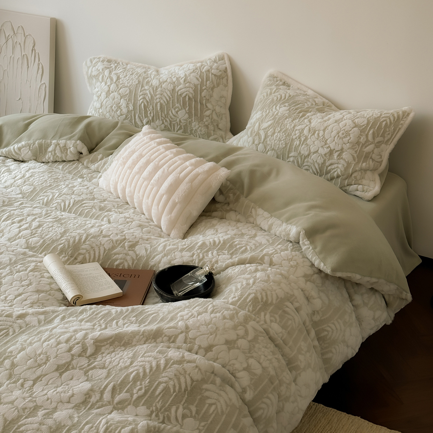 Bedding set, 4-piece, milk fiber, warming