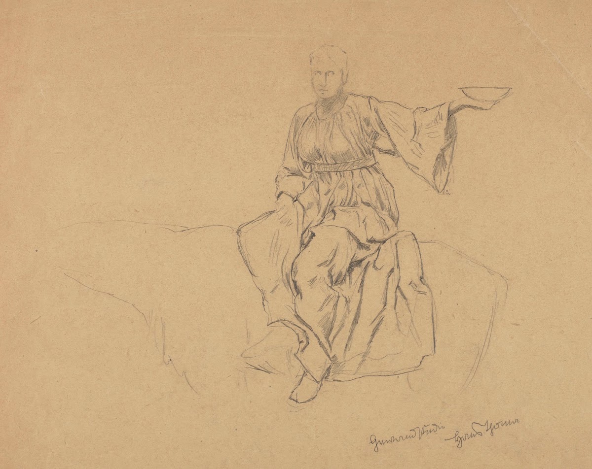 Woman in a Draped Robe on Horseback 1895