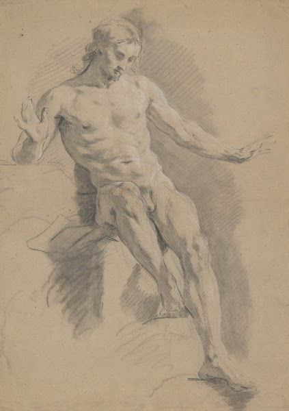 Seated Male Nude ca 1740