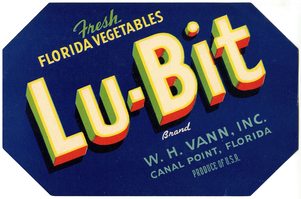 Lu Bit Brand Vegetable Label 1930 1950