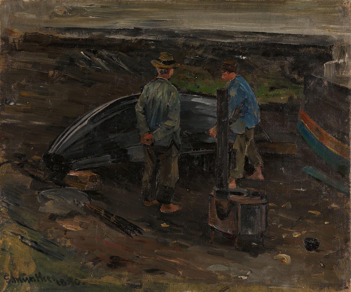 Boys taring a Boat Nevlunghavn 1880