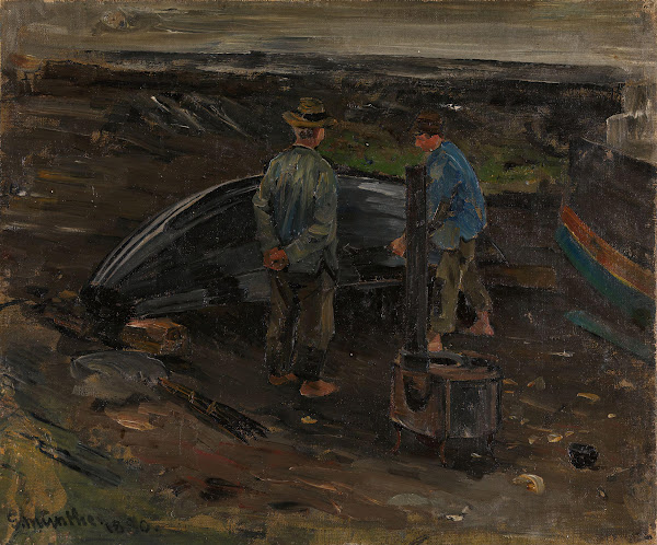 Boys taring a Boat Nevlunghavn 1880