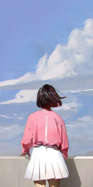 Women, Black Hair, Anime, Anime Girls, Women Outdoors 2K iPhone Wallpaper Background