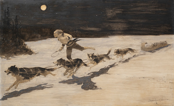 Huskie Dogs on the Frozen Highway Talking Musquash 1892