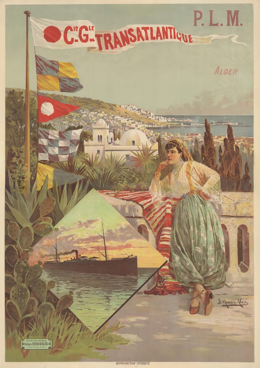 PLM Cie Gle Transatlantique Alger 1898