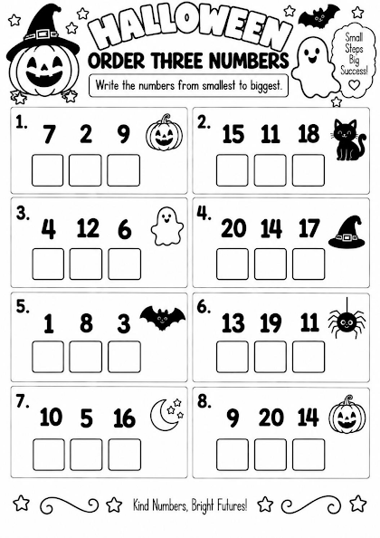 Halloween Order Three Numbers