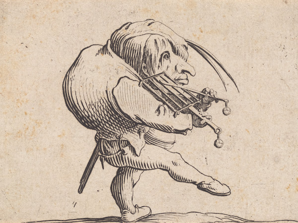 Lhomme dansant en râclant un gril en guise de violon 1616 1622